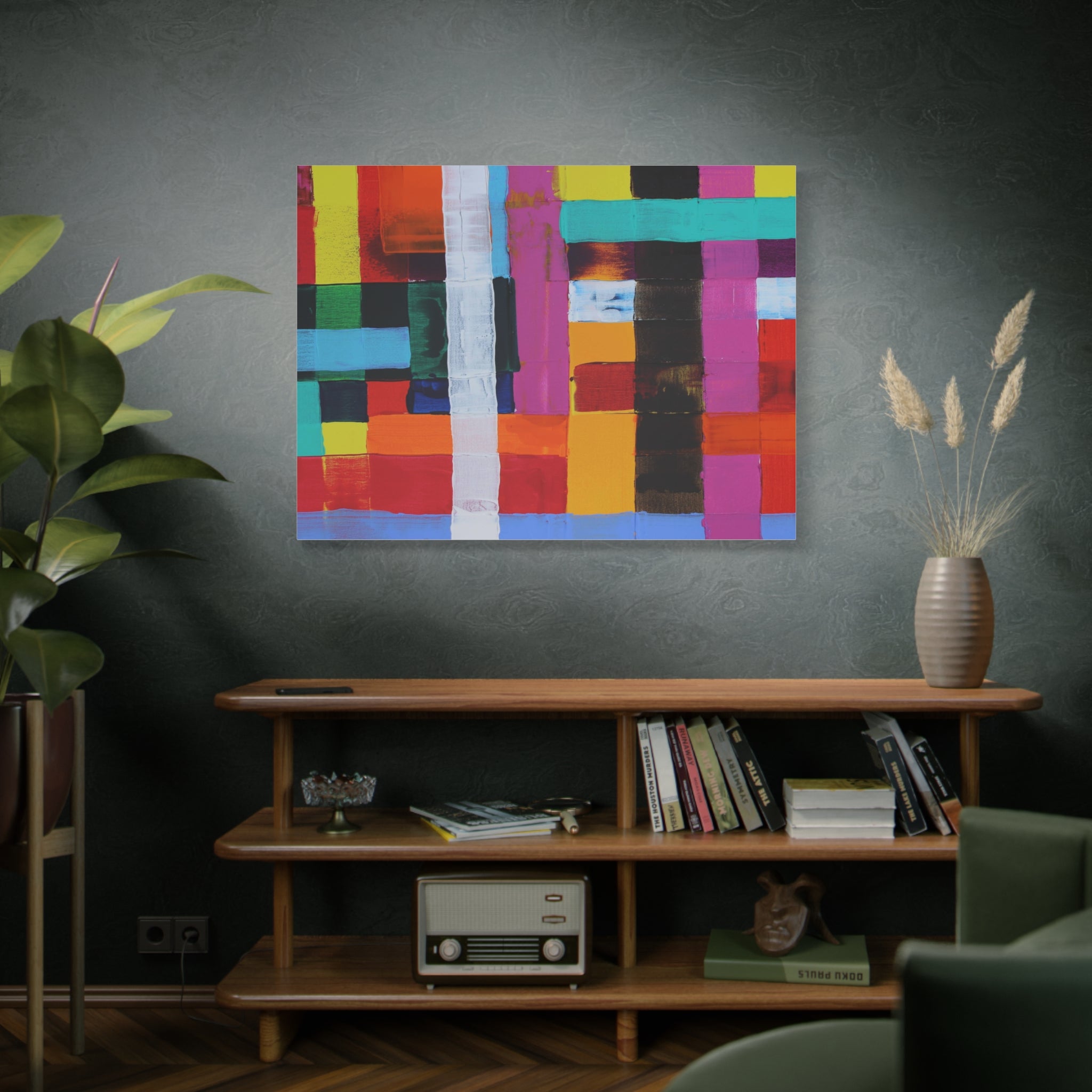 Farbfeld Malerei (Acryl) by Unknown Artist Matte Canvas Print Wall Art