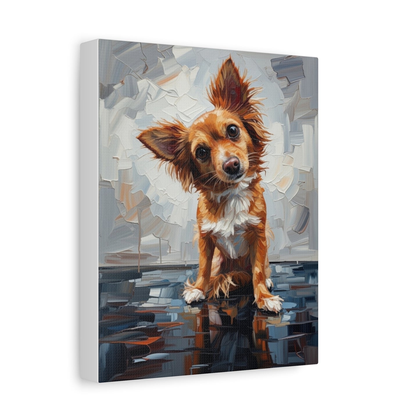 Charming Chihuahua Canvas Print — Whimsical Dog Portrait Wall Art