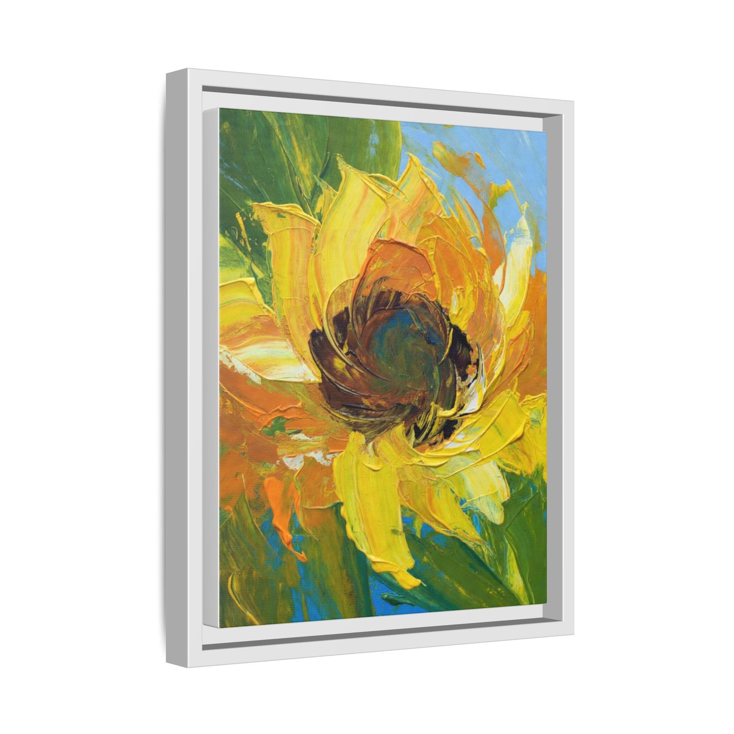Framed Sunflower Abstract Matte Canvas Print