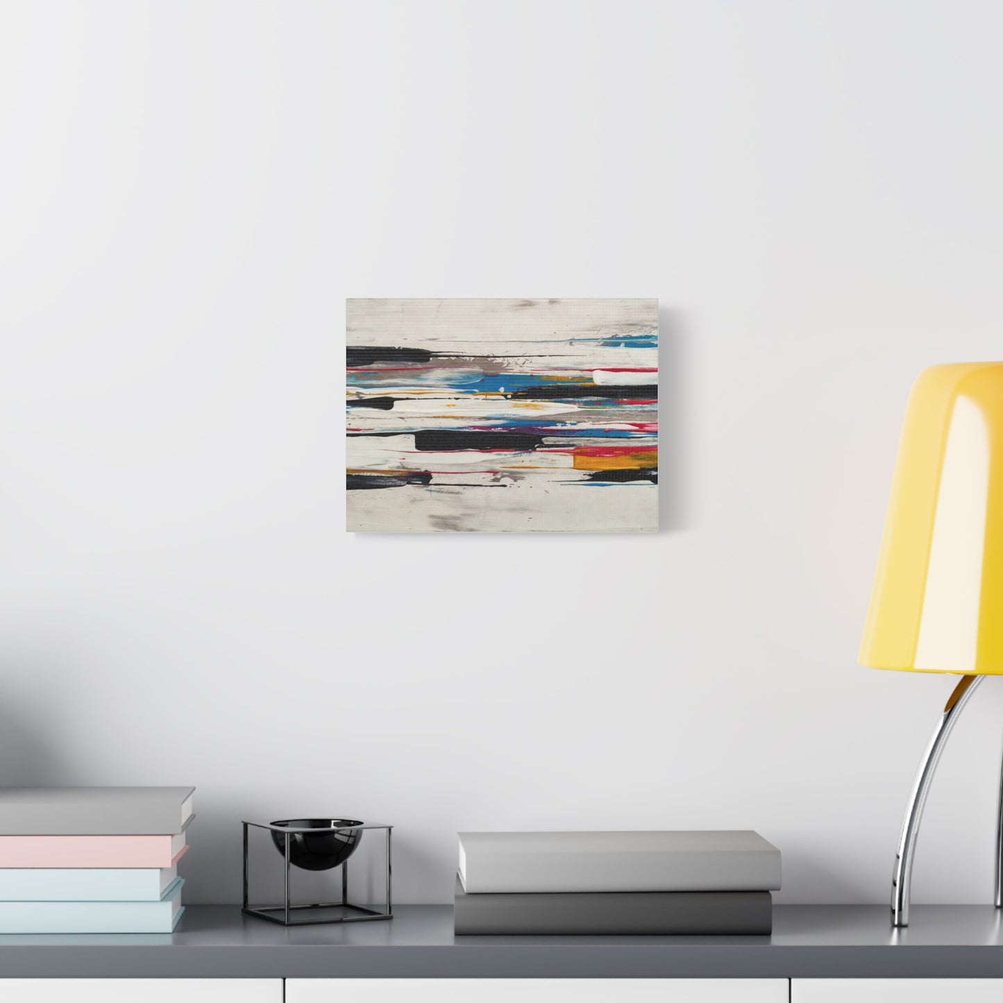 Abstract Color Streaks Matte Canvas Print — Modern Horizontal Wall Art