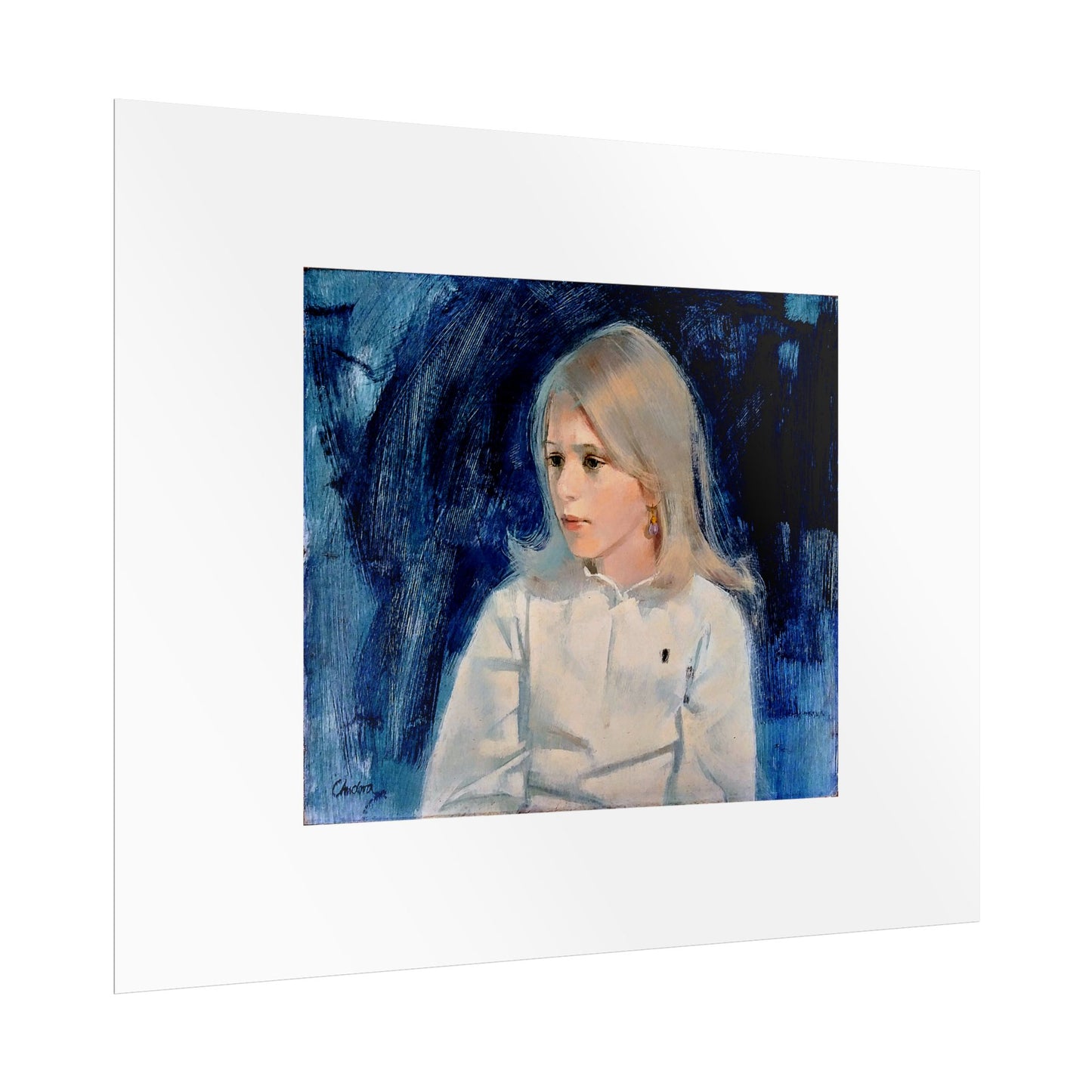 Painting of girl by Unknown Artist Wall Art Print