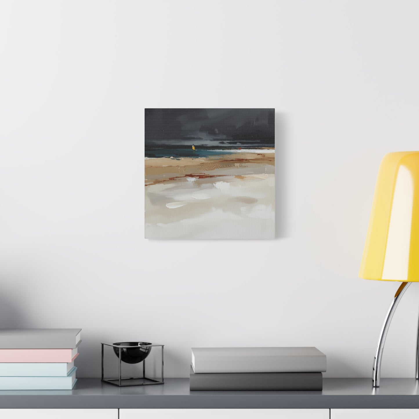 Beachscape Canvas Art — Stormy Seascape Matte Stretched Wall Art