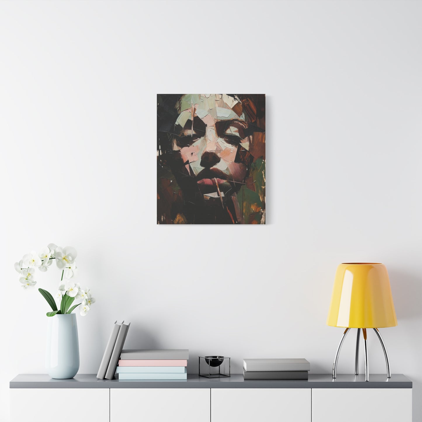 Abstract Portrait Matte Stretched Canvas (1.25") — Contemporary Textured Face Art