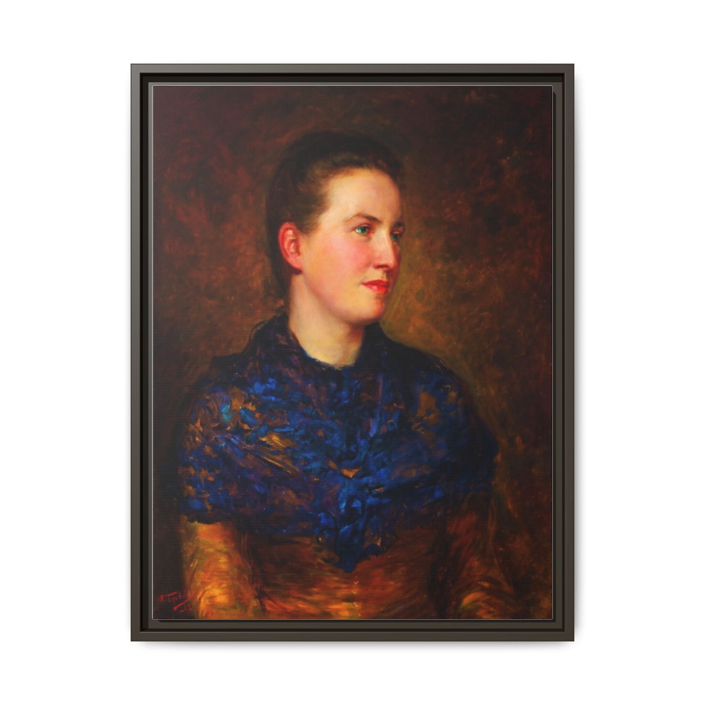 Framed Matte Canvas Portrait Print — Classic Victorian Woman Wall Art