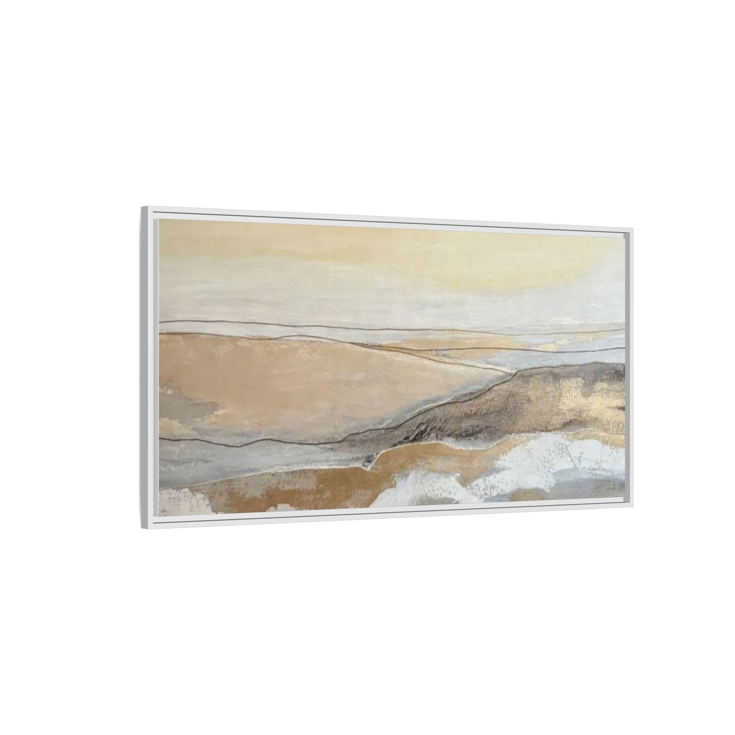Framed Abstract Coastal Landscape Matte Canvas Wall Art
