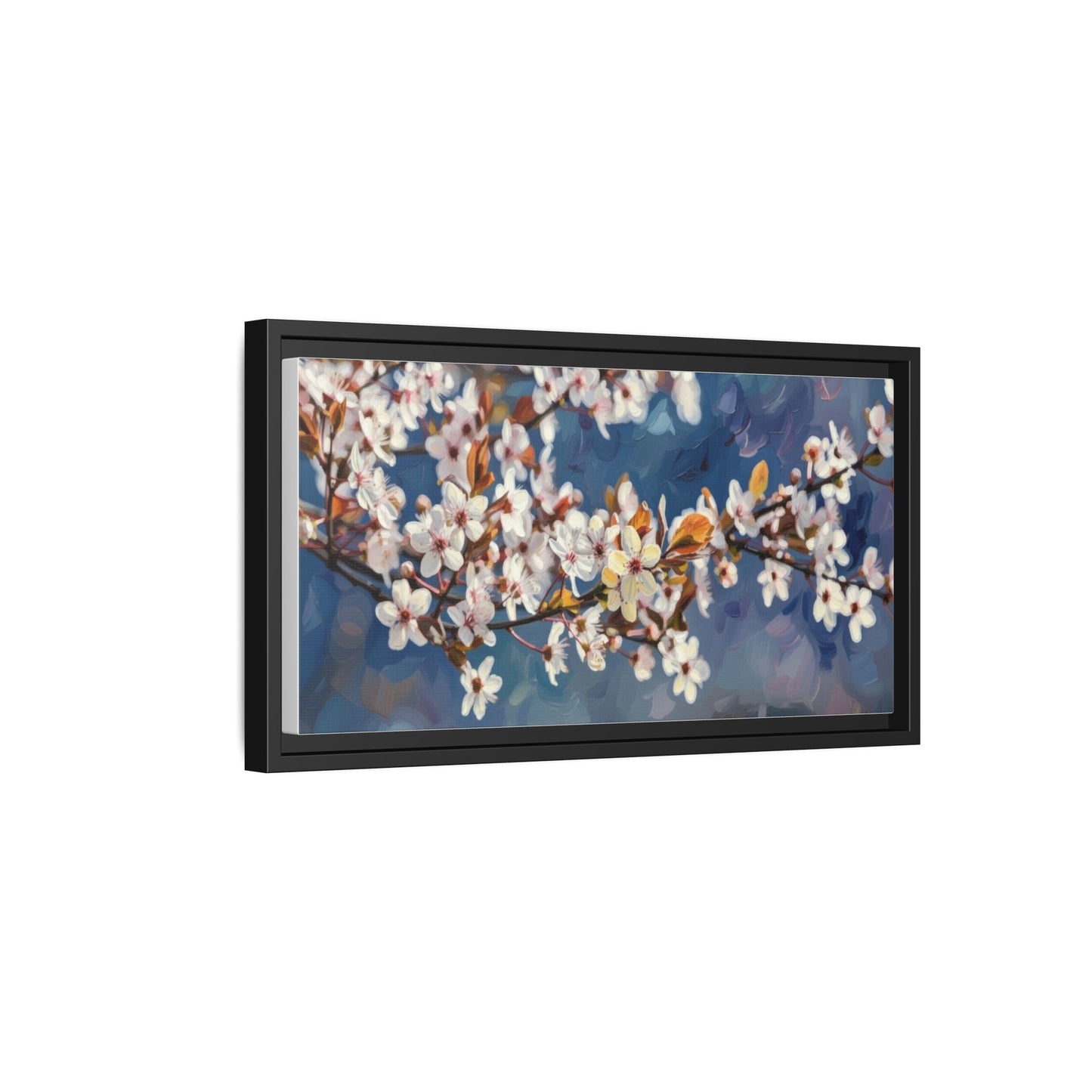 Framed Matte Canvas Print — Cherry Blossom Branch Wall Art