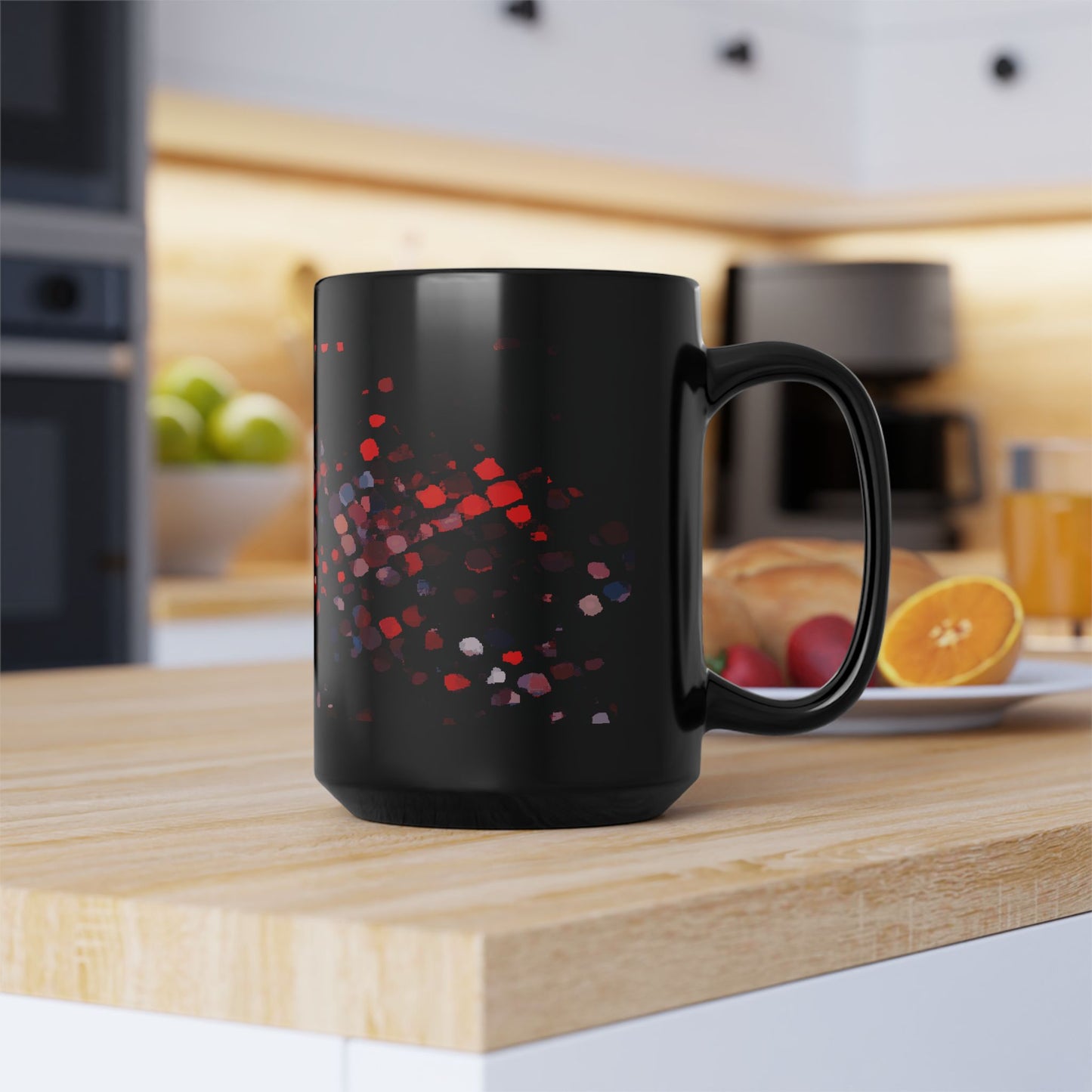 Red Mosaic Sparkle Black Coffee Mug – 11oz & 15oz