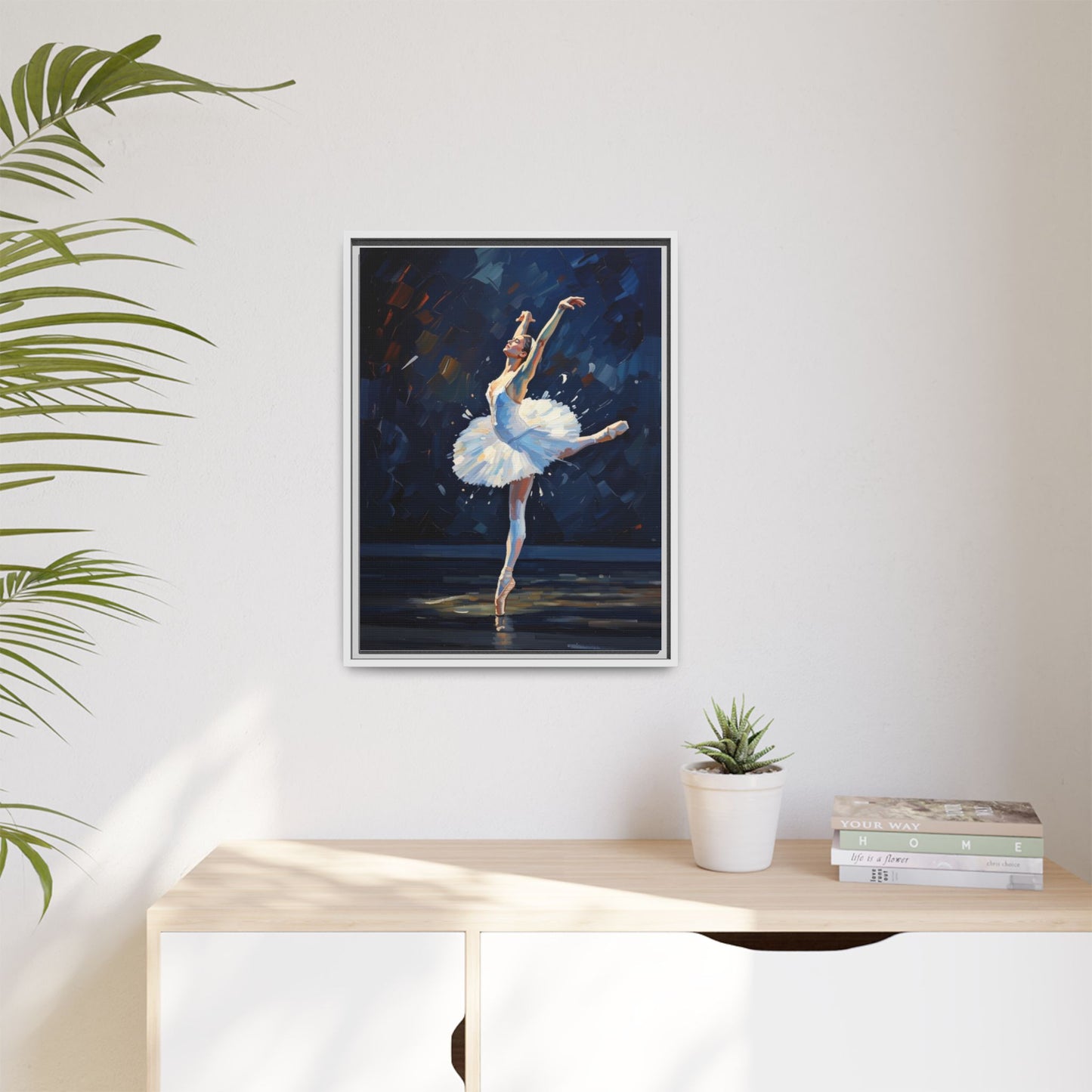 Ballerina Ballet Canvas Print — Framed Matte Wall Art