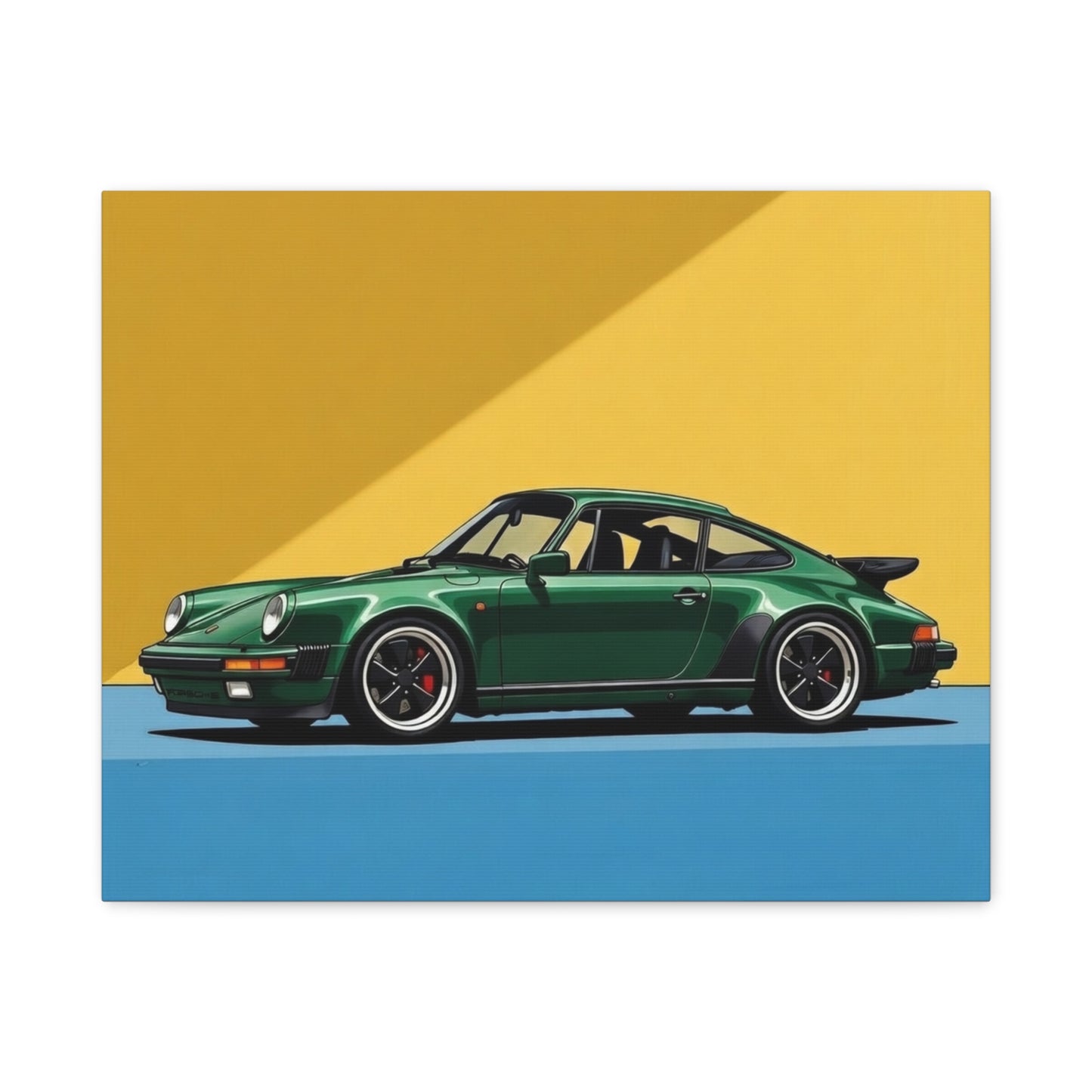 Vintage Green Porsche Art Print - Matte Stretched Canvas