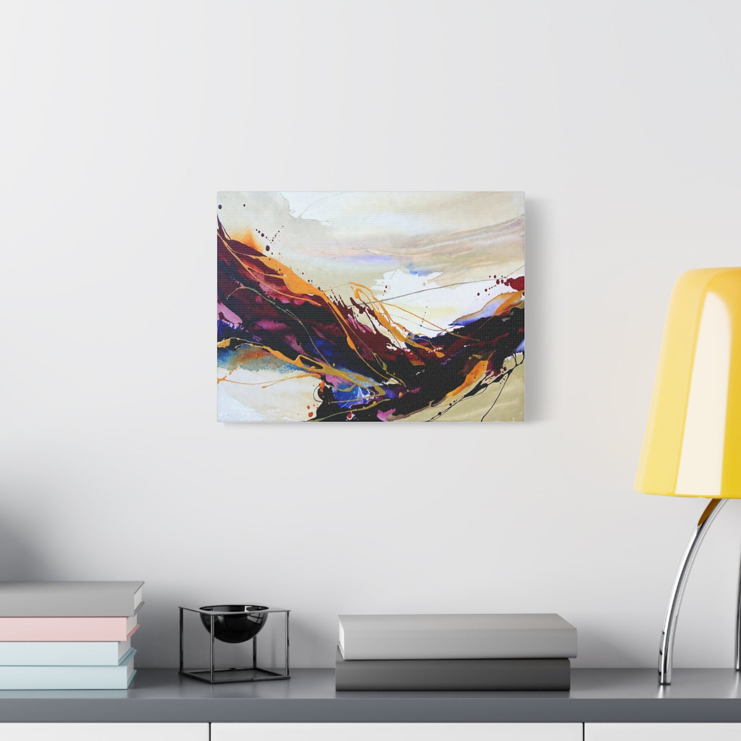 Abstract Color Flow Matte Stretched Canvas – Vibrant Modern Wall Art