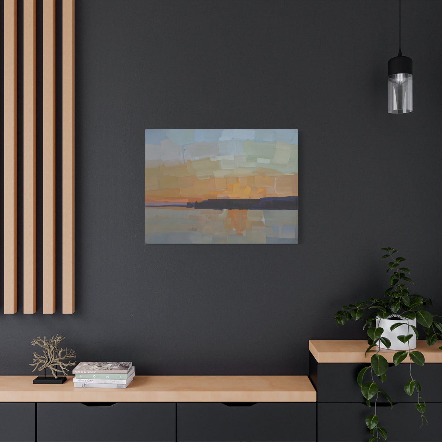 Abstract Sunset Landscape Canvas Print  Matte Stretched 1.25"