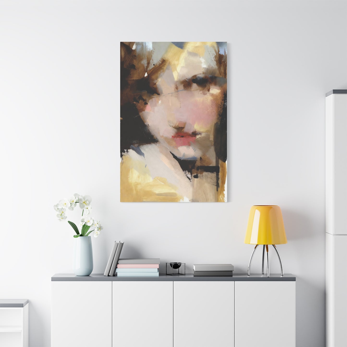 Abstract Portrait Matte Canvas Print — Modern Feminine Wall Art