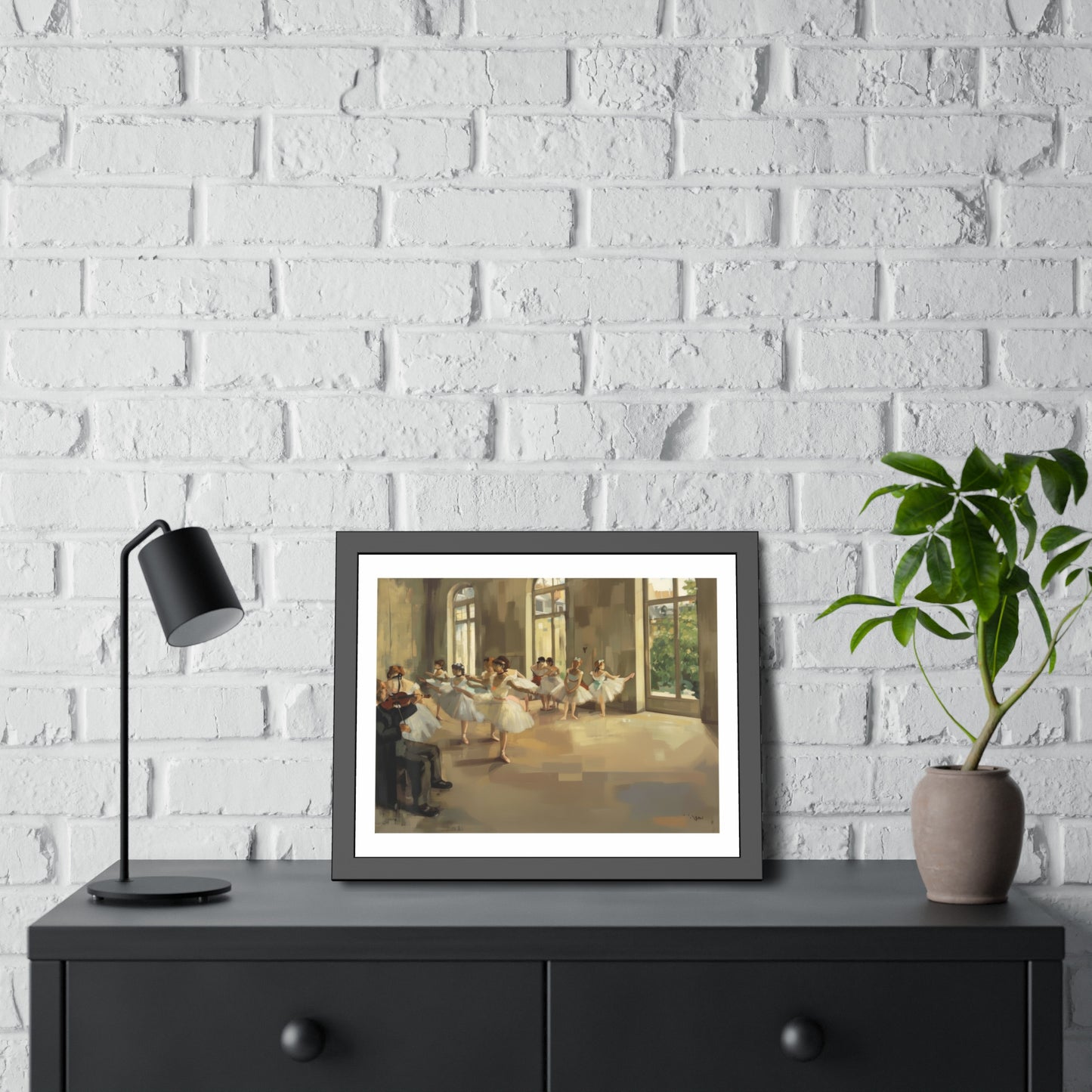 Ballet Rehearsal Framed Art Print — Dancer Studio Poster