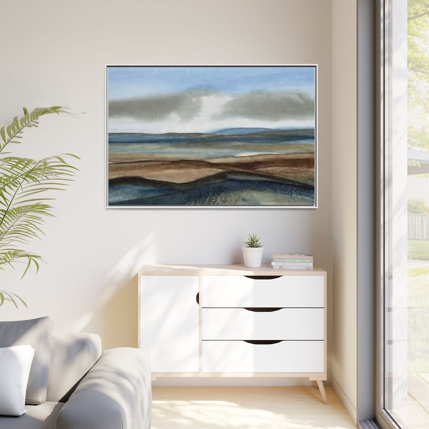 Matte Canvas Landscape, Framed (Multi-color)
