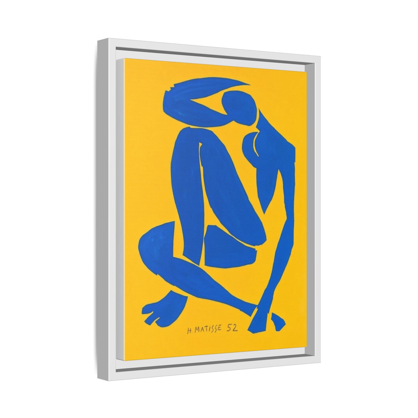 Abstract Blue Nude Matte Canvas Wall Art, Framed
