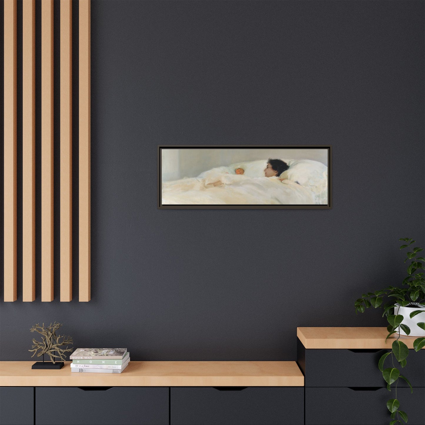 Mother by Joaquin Sorolla y Bastida Framed Matte Canvas Wall Art Print