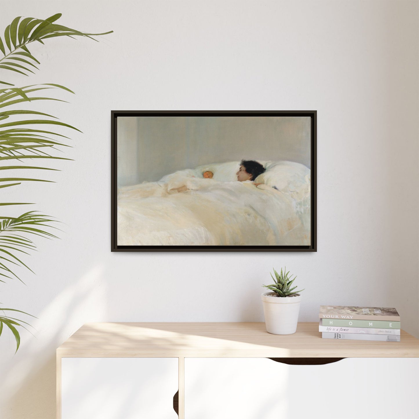 Mother by Joaquin Sorolla y Bastida Framed Matte Canvas Wall Art Print