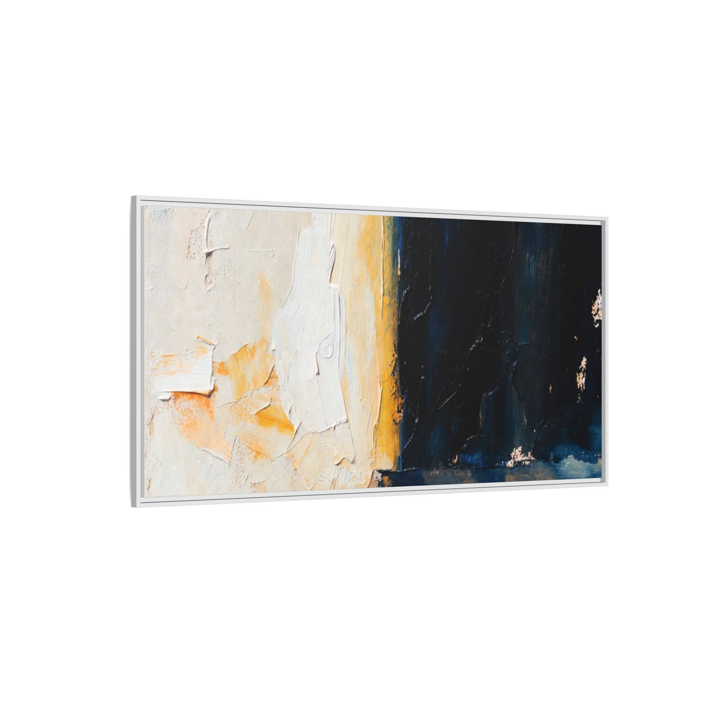 Abstract Coastal Texture Framed Canvas Art — Matte Multi-Color Wall Print