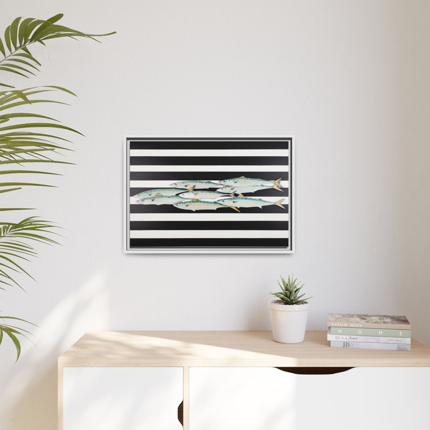 Striped Mackerel Canvas Print — Framed Matte Fish Wall Art