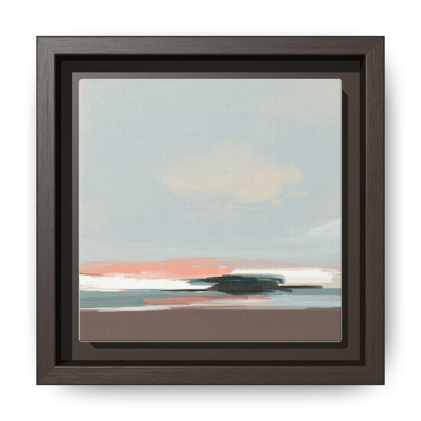 Framed Matte Canvas Print — Soft Coastal Abstract Landscape