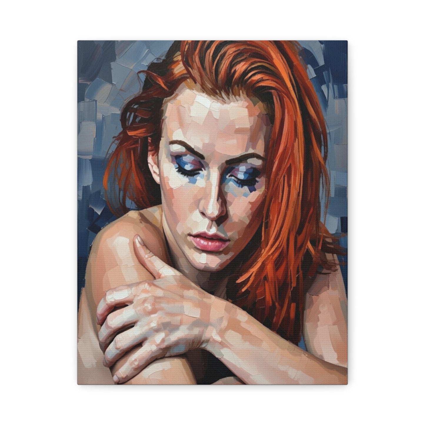 Red-Headed Woman Portrait Canvas Print — Matte Stretched Wall Art