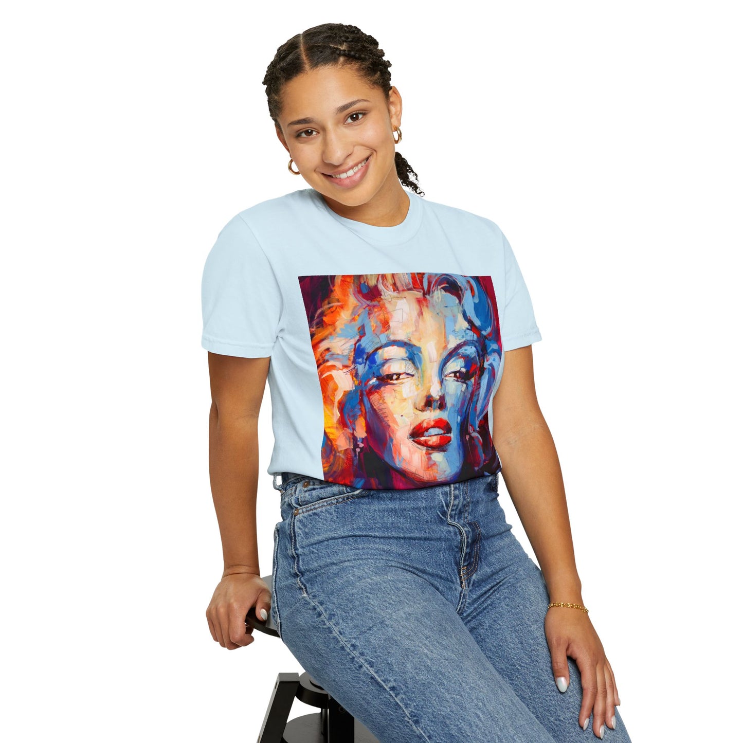 Artistic Pop Portrait T-Shirt — Colorful Marilyn-Inspired Graphic Tee