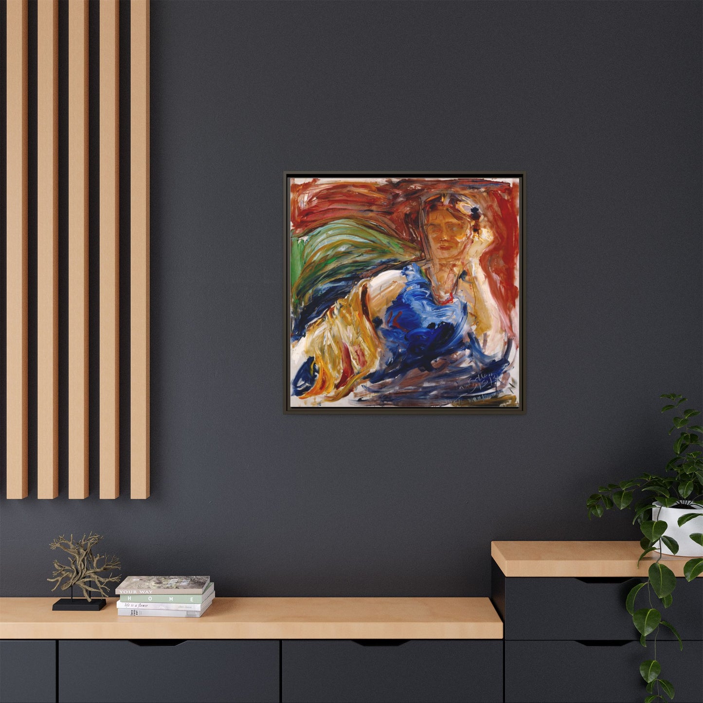 Portrait of hyllis Sjostrom by Akseli Gallen-Kallela Canvas Matte Framed Wall Art Print