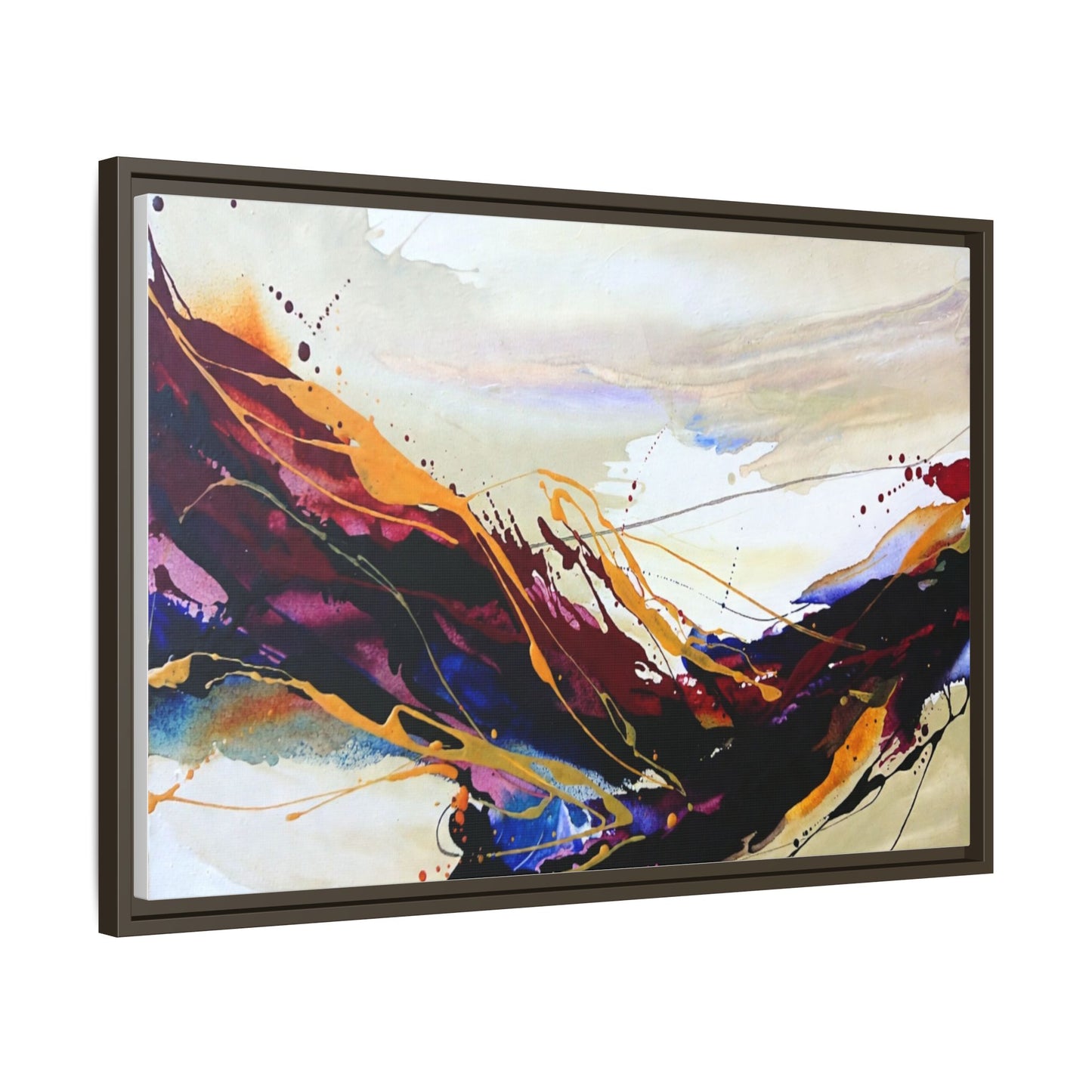 Abstract Flow Matte Canvas Framed Wall Art