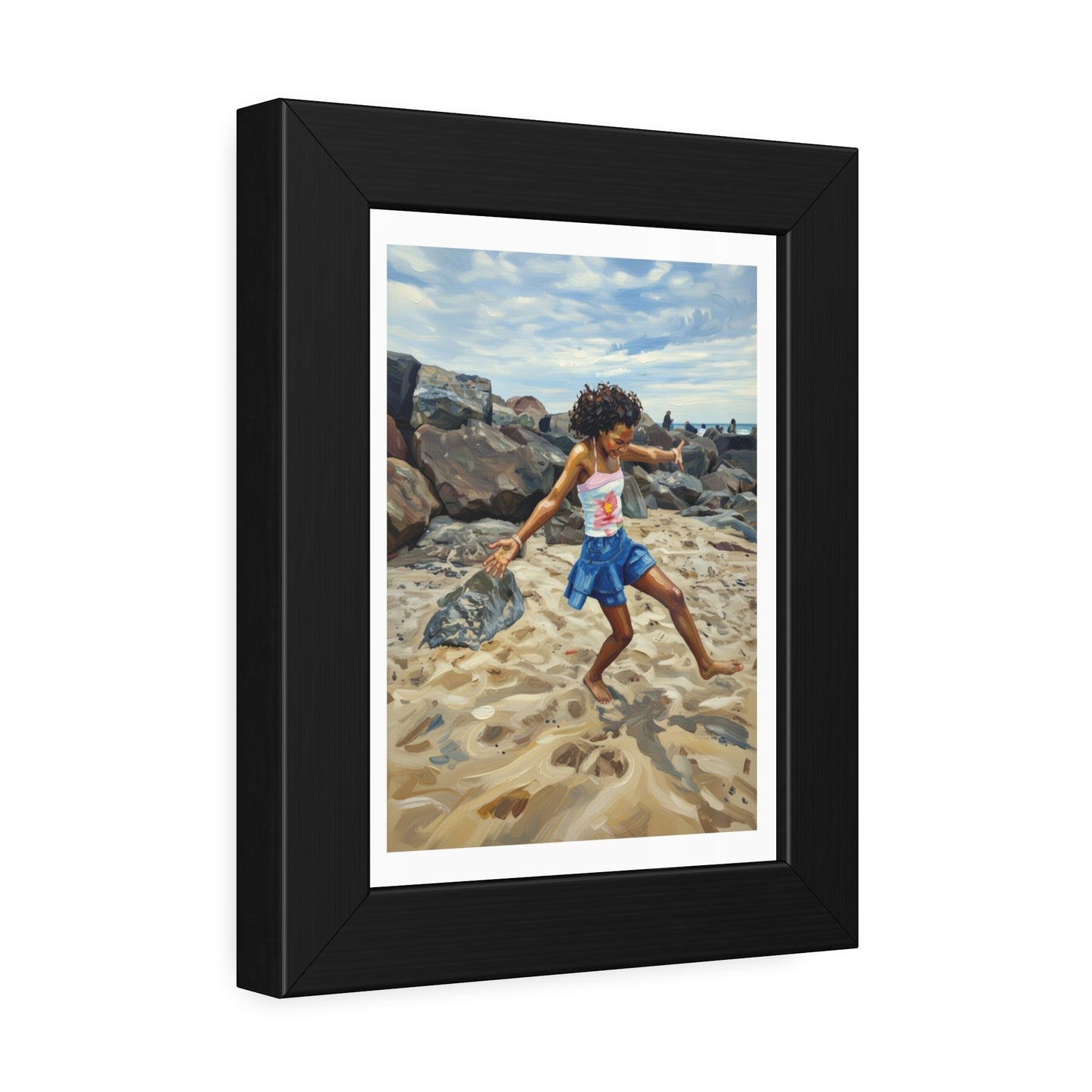 Framed Poster - Joyful Beach Dance Art Print