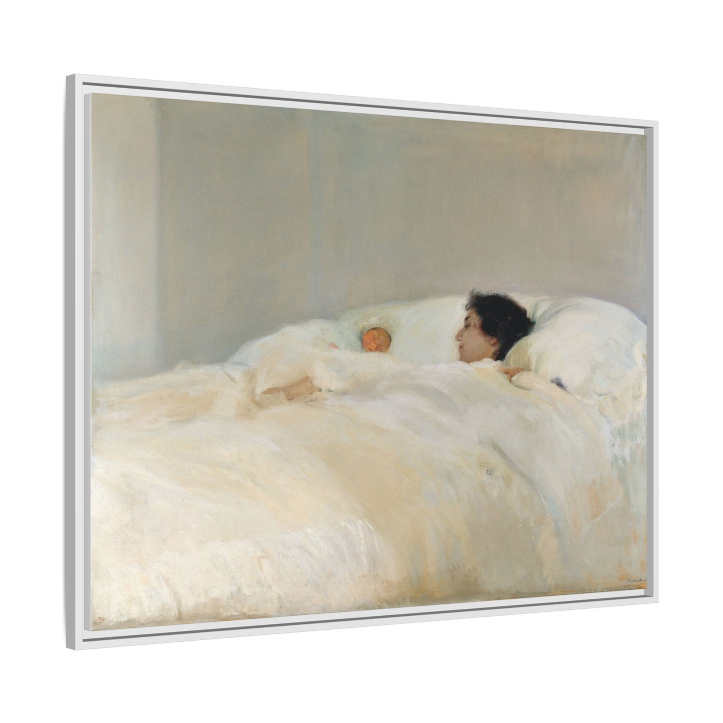 Mother by Joaquin Sorolla y Bastida Framed Matte Canvas Wall Art Print