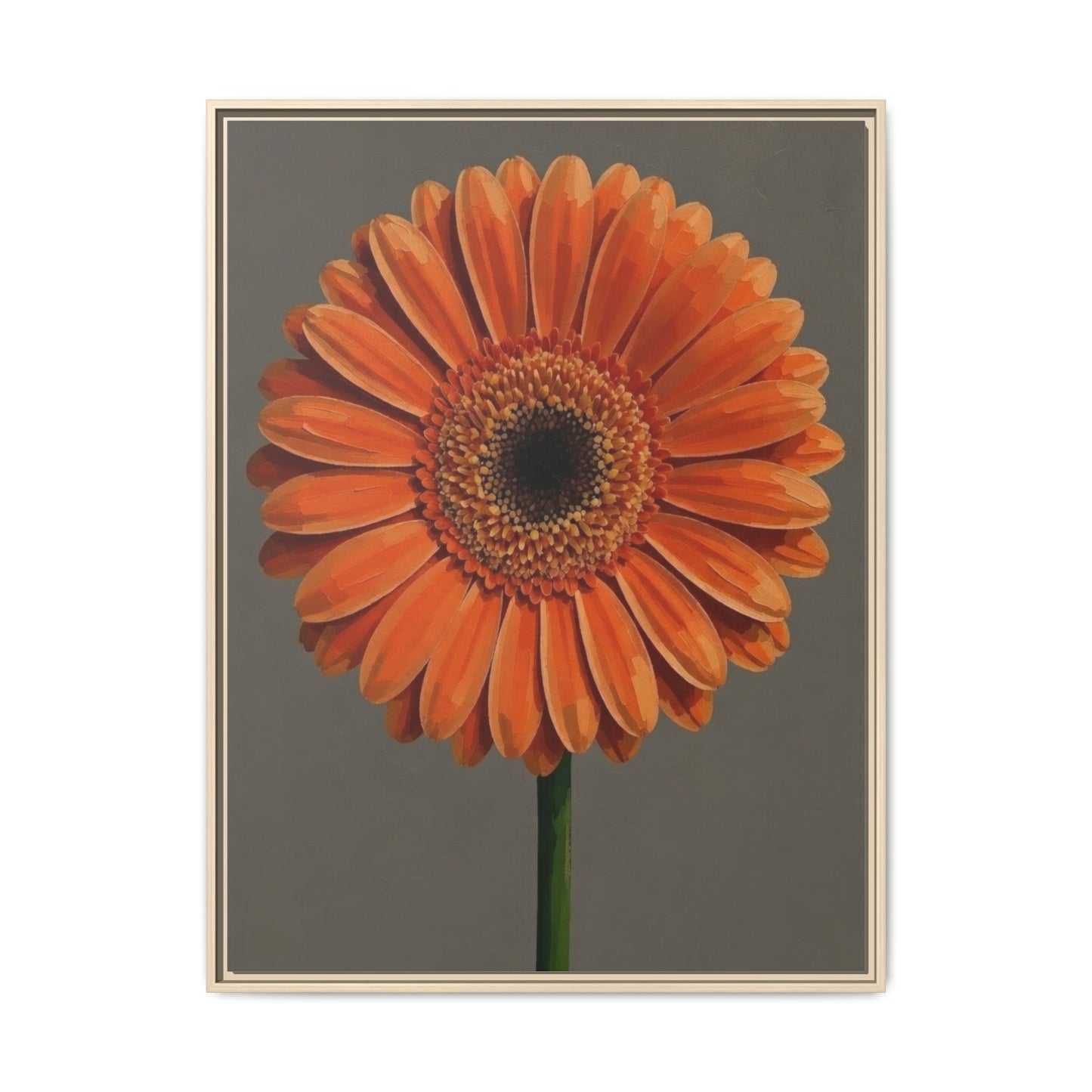 Orange Gerbera Daisy Matte Canvas Print (Framed)