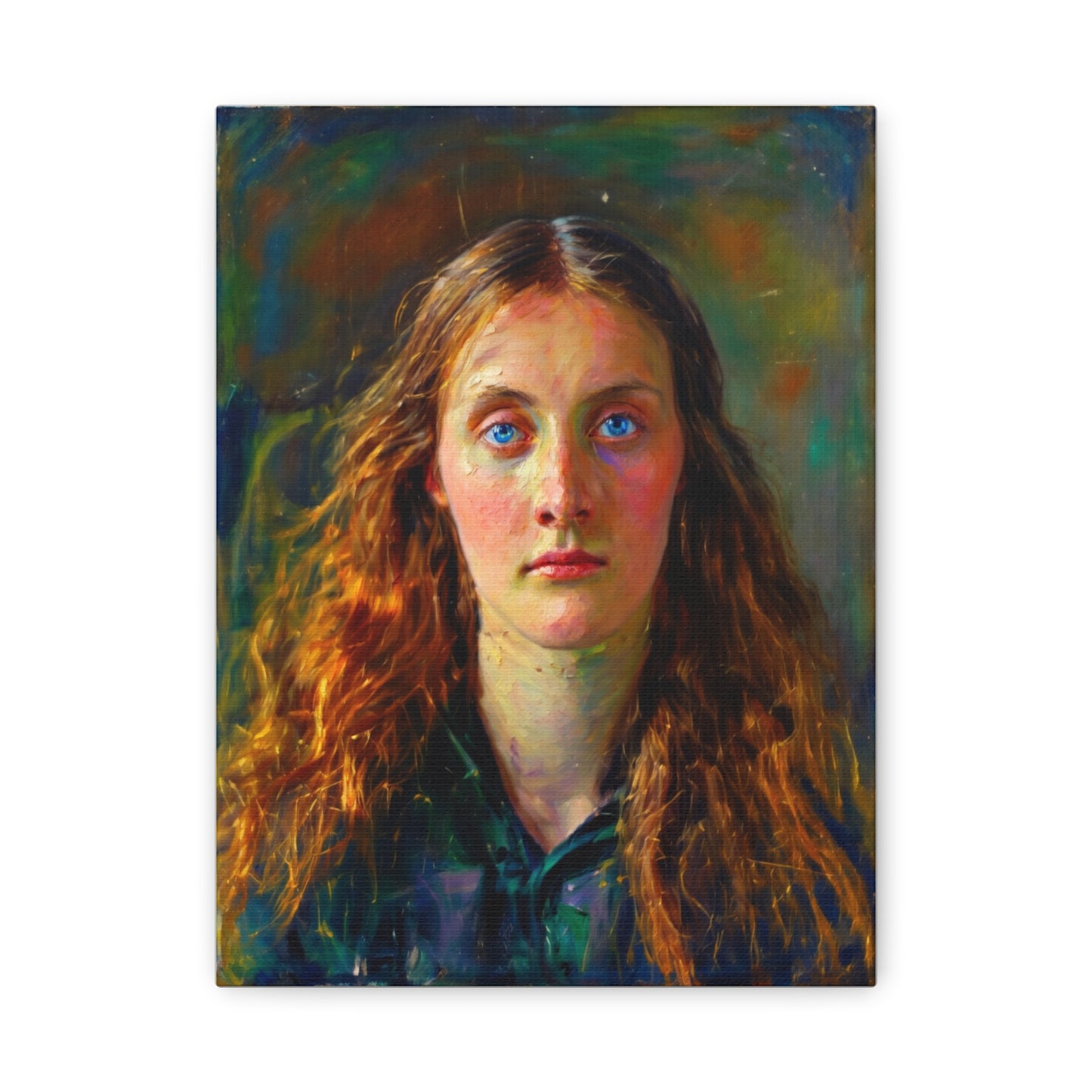 Portrait Canvas Print — Victorian Woman Oil Painting on Stretched Matte Canvas