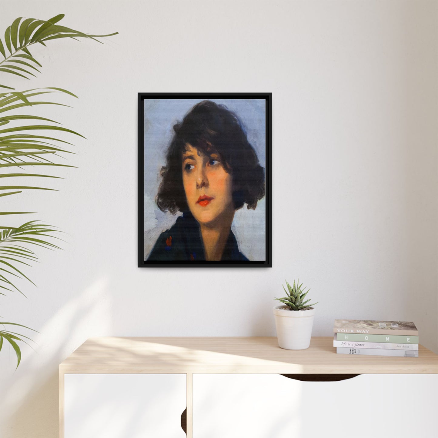 Mulher do chale verde (cropped) by Cyprien Eugene Boulet Framed Matte Canvas Print