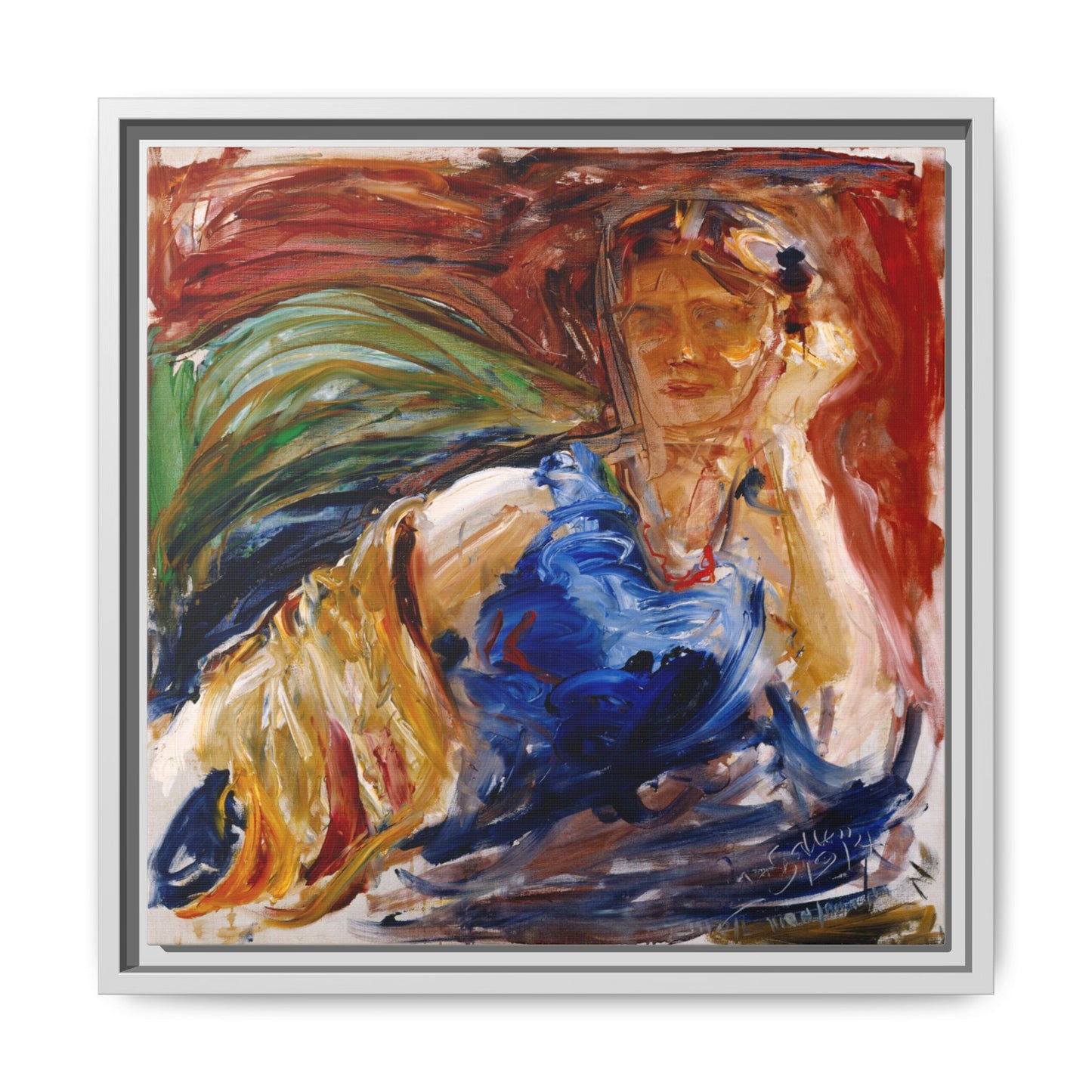 Portrait of hyllis Sjostrom by Akseli Gallen-Kallela Canvas Matte Framed Wall Art Print