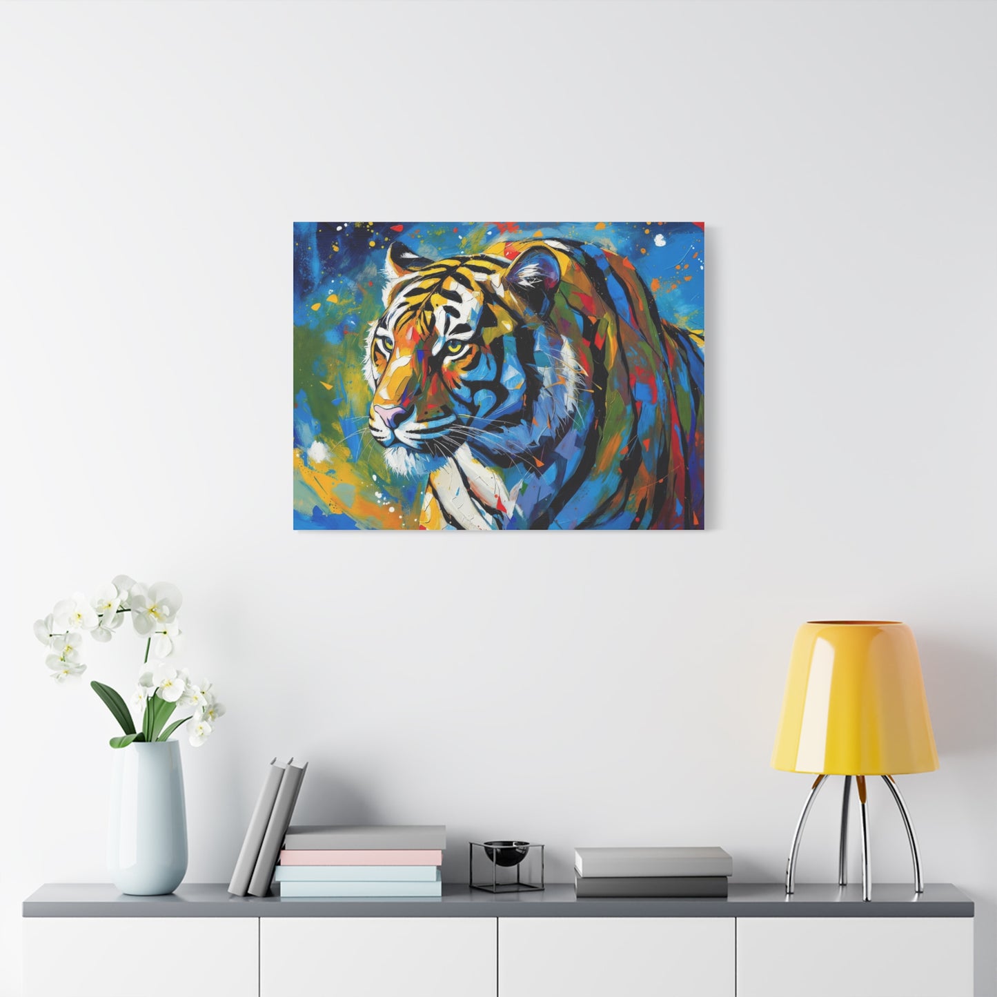 Colorful Tiger Matte Canvas Wall Art — Vibrant Stretched 1.25"