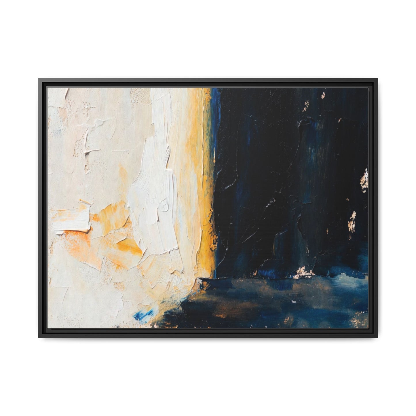 Abstract Coastal Texture Framed Canvas Art — Matte Multi-Color Wall Print