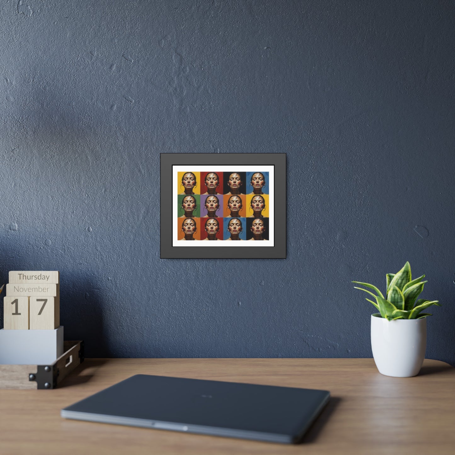 Framed Poster – Color Pop Portrait Grid Wall Art