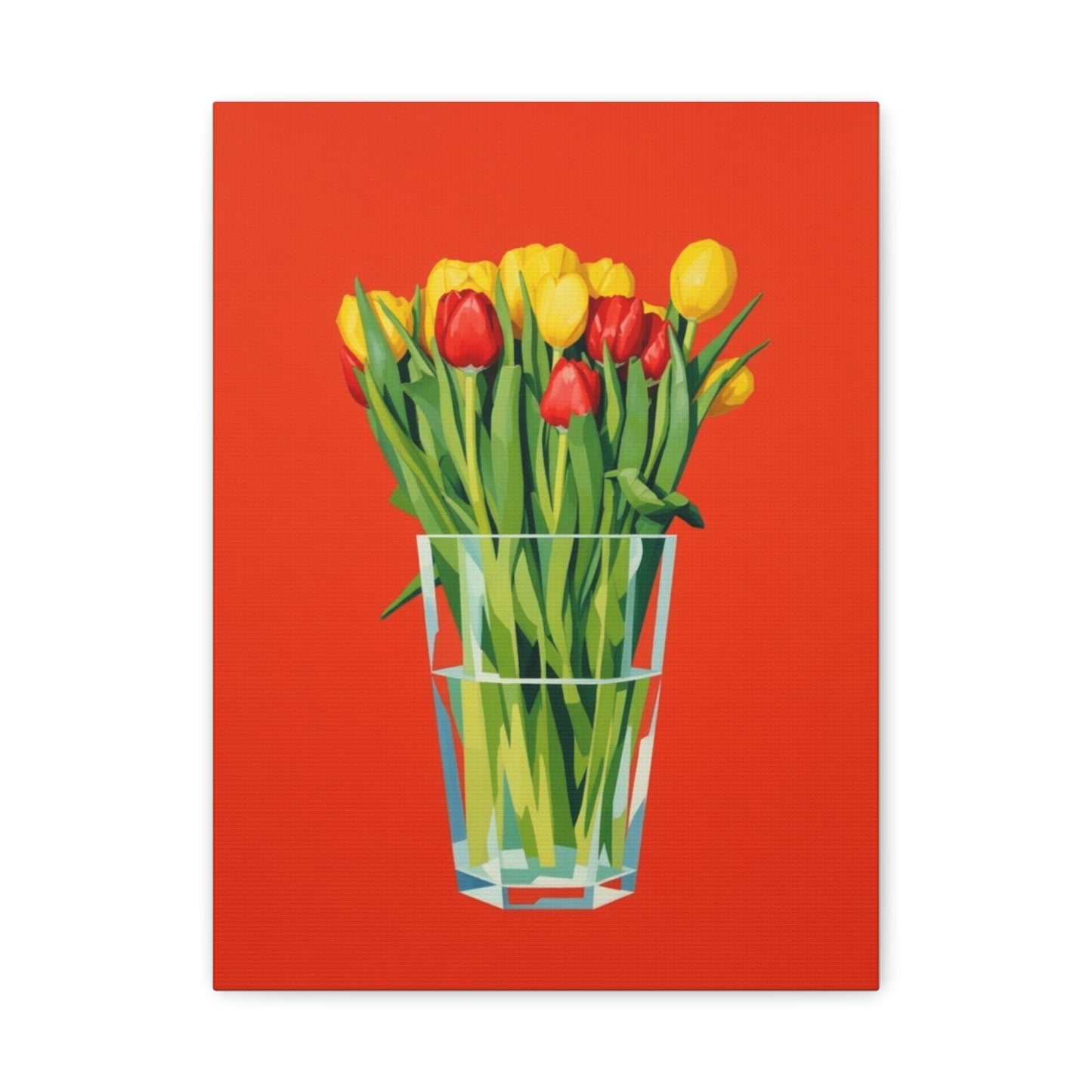 Tulip Bouquet Canvas Print — Vibrant Red Floral Wall Art