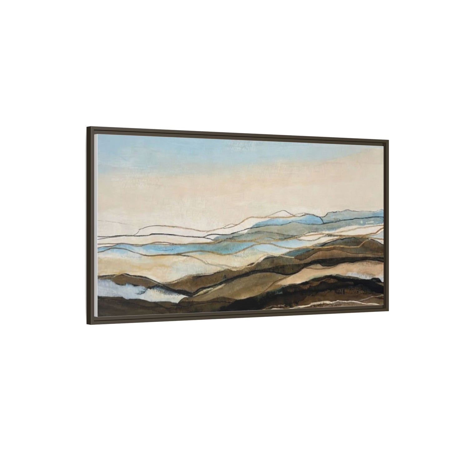 Framed Matte Canvas Print — Abstract Coastal Landscape Wall Art