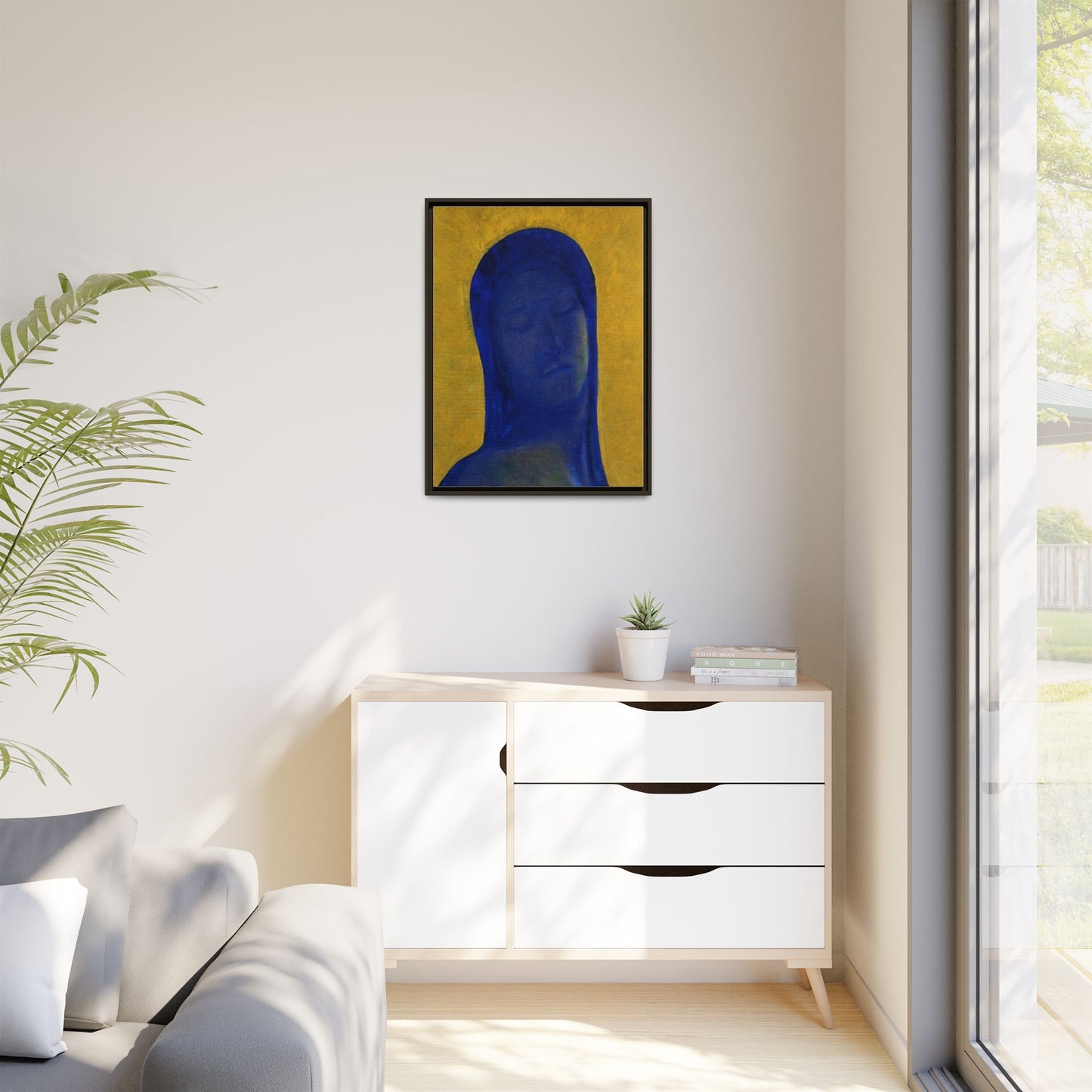 Closed Eyes by Odilon Redon Framed Matte Canvas Wall Art Print
