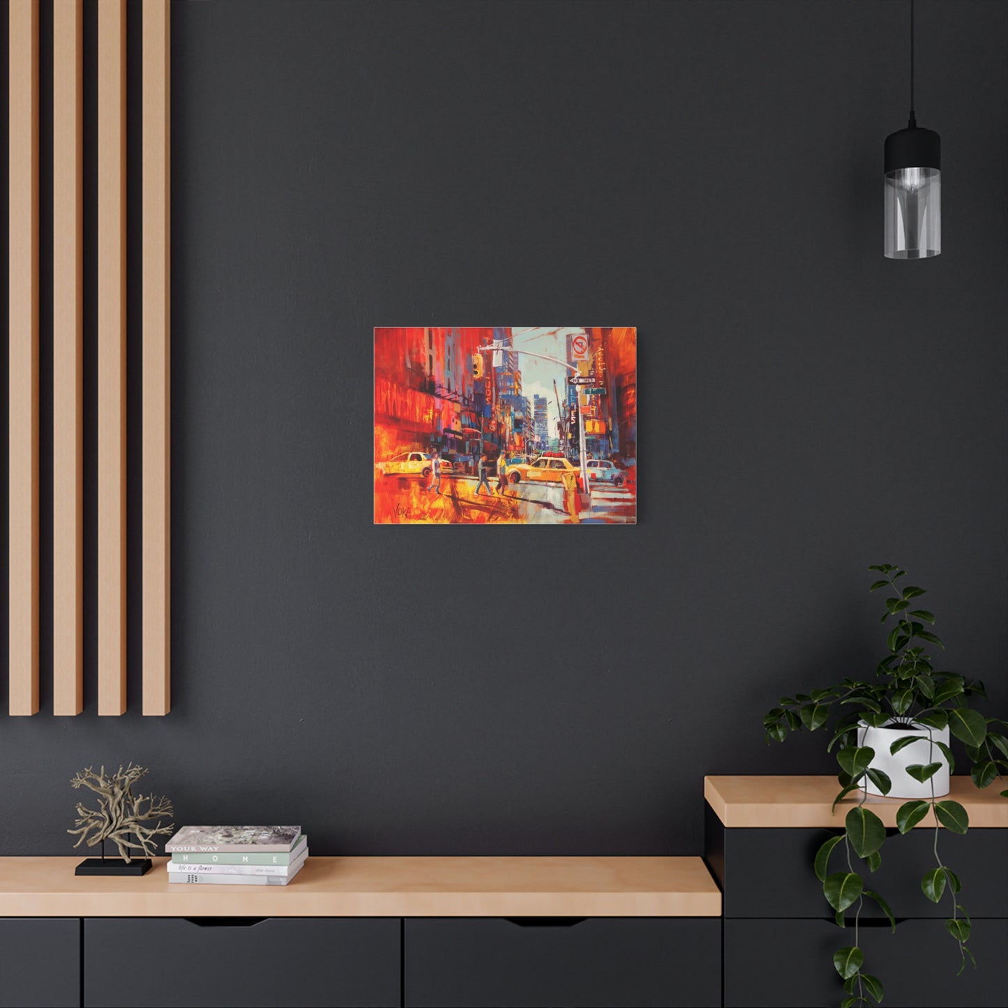 New York 7th AV attributed to Voke Canvas Wall Art — Matte Stretched Canvas