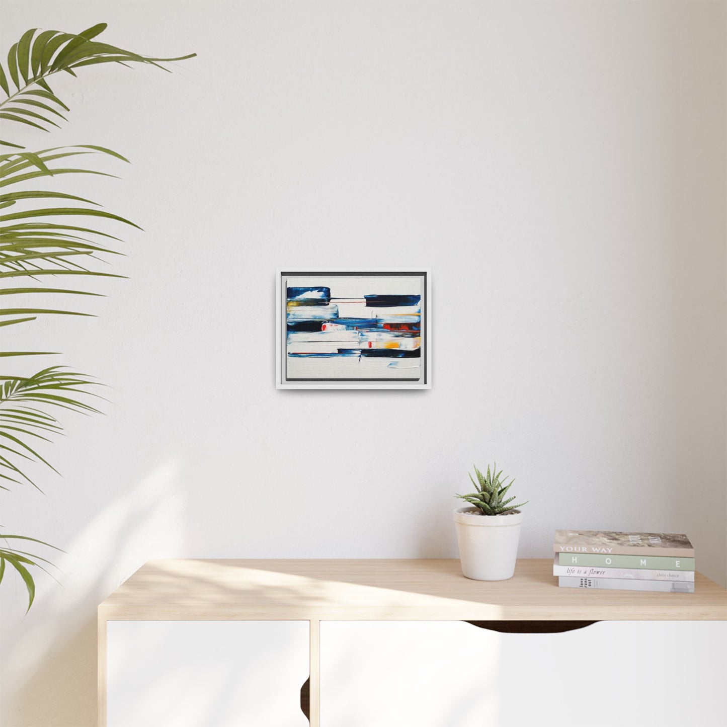Abstract Coastal Brushstrokes Framed Canvas Print