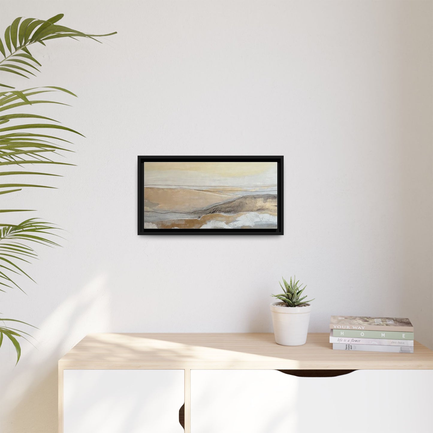 Framed Abstract Coastal Landscape Matte Canvas Wall Art