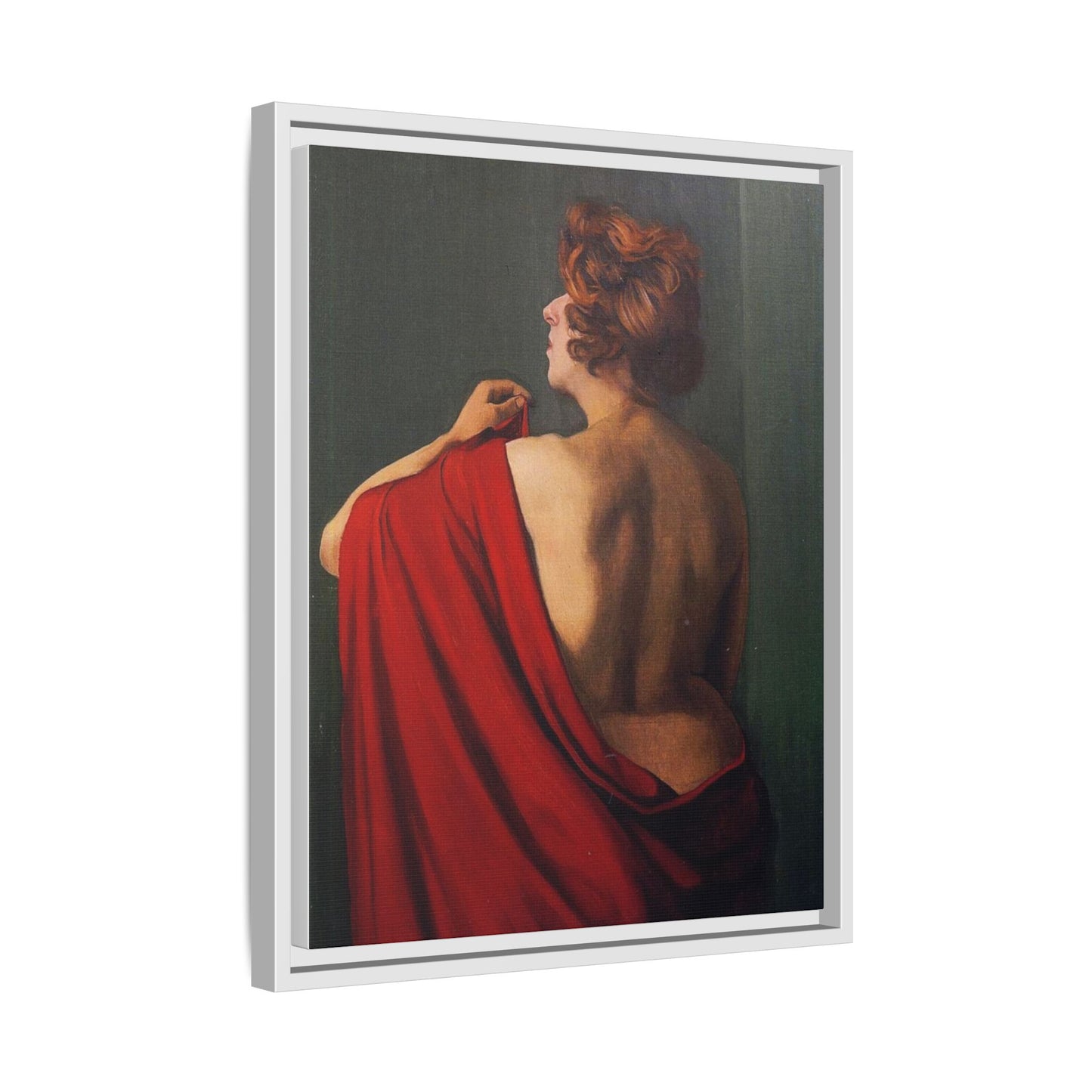 Femme au châle rouge by Félix Vallotton Framed Matte Canvas Wall Art Print