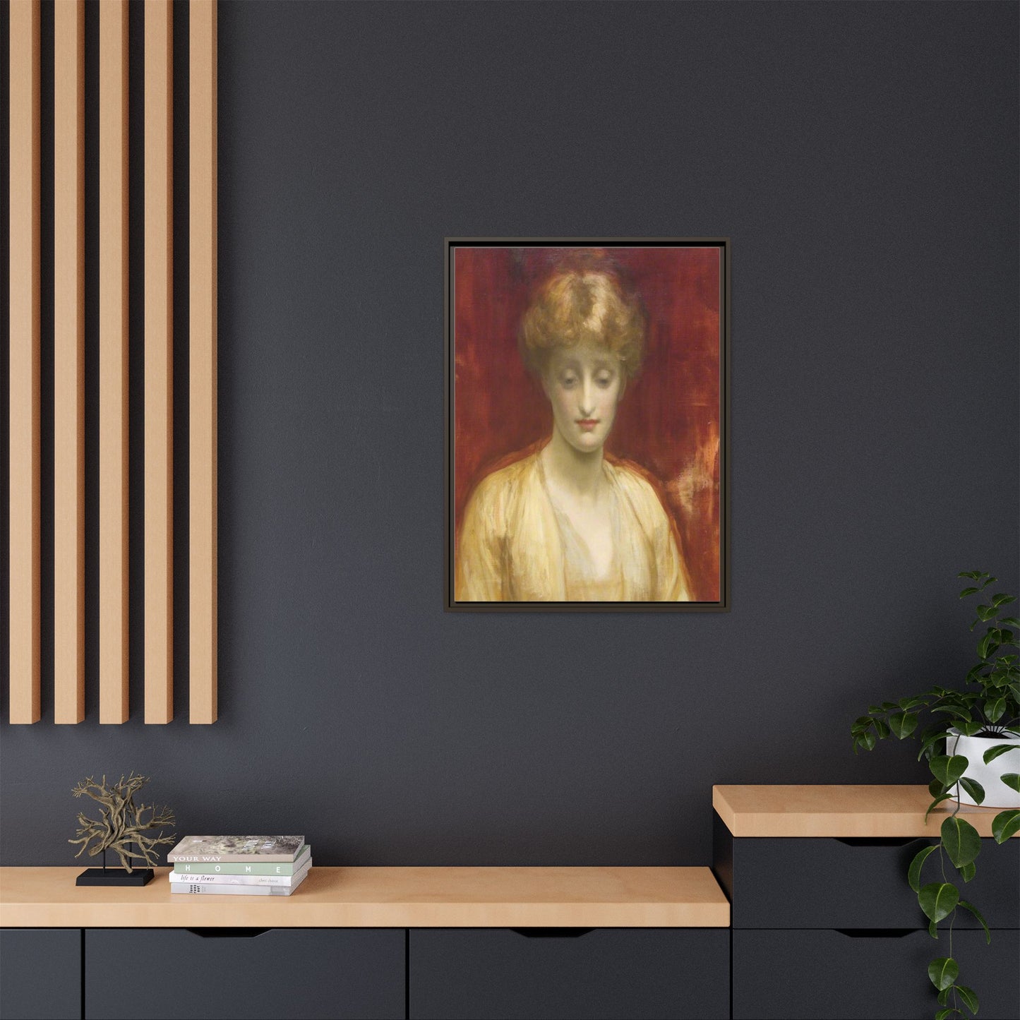 Mrs Williams by Lord Frederic Leighton Framed Matte Canvas Portrait Wall Art Print
