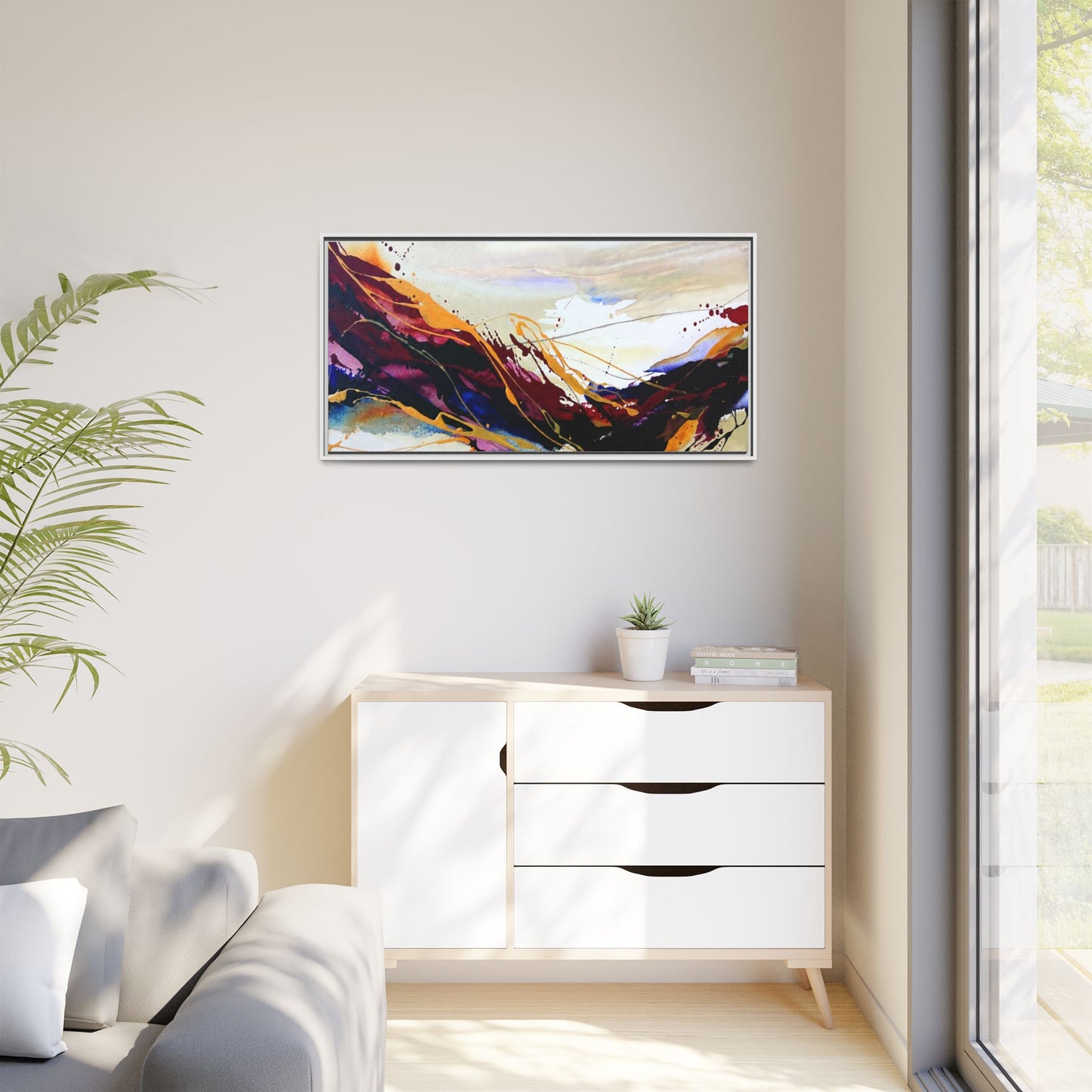 Abstract Flow Matte Canvas Framed Wall Art