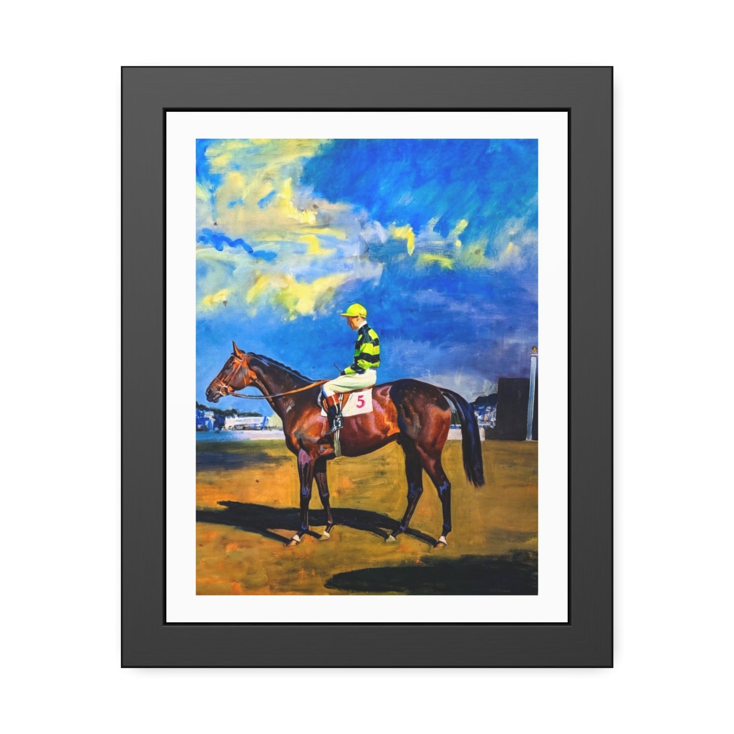 Framed Poster — Vintage Racehorse Jockey Art Print