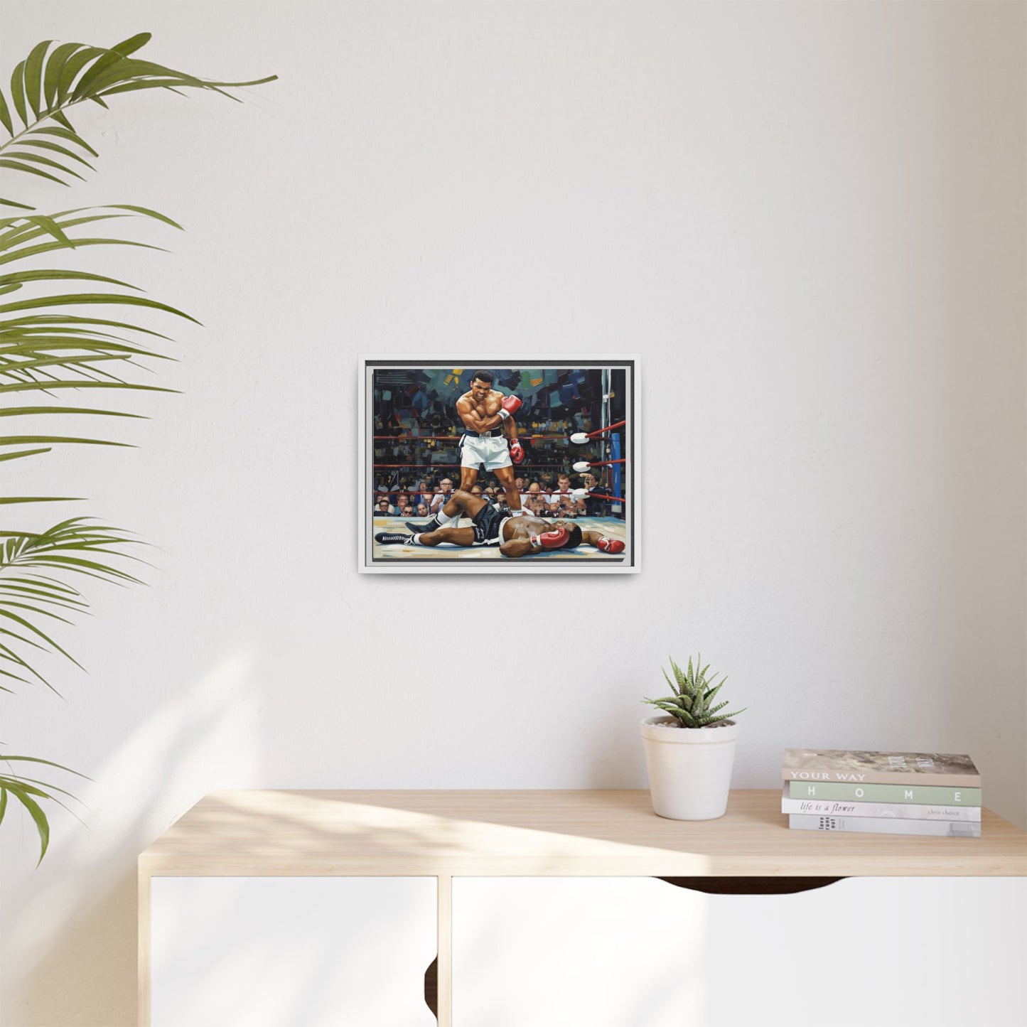 Framed Boxing Ring Canvas Print — Muhammad Ali Iconic Knockout Sport Art