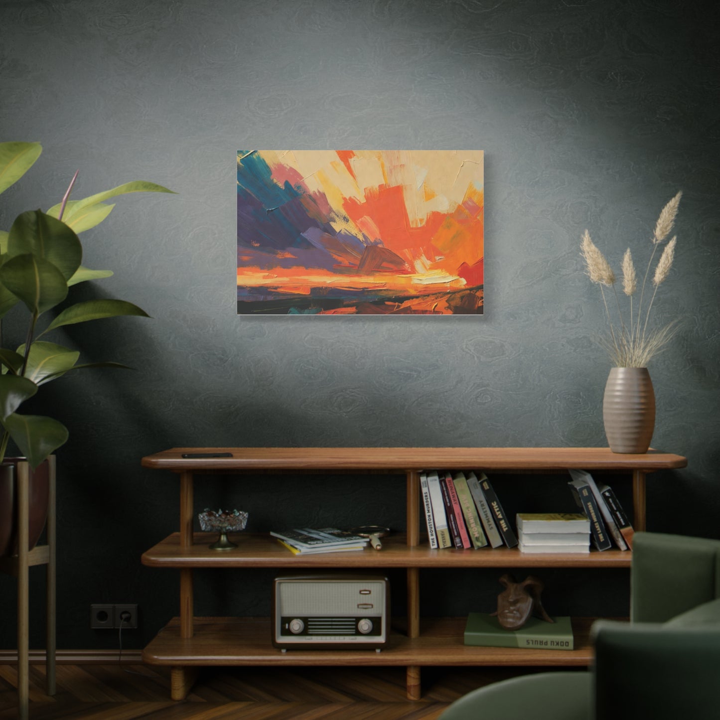 Abstract Sunset Landscape Canvas Print — Matte Stretched Wall Art