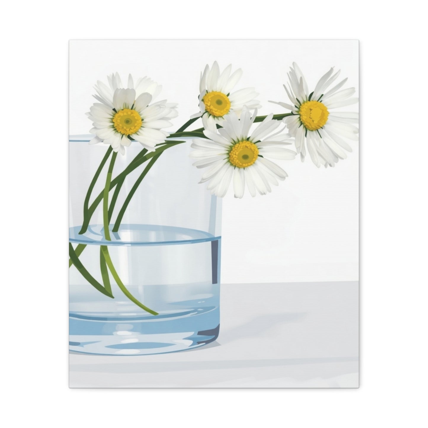 Daisy Glass Vase Canvas Print — Matte Stretched Wall Art